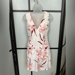 Zimmermann Size 1 Linen Dress Safari Lilly Pink White